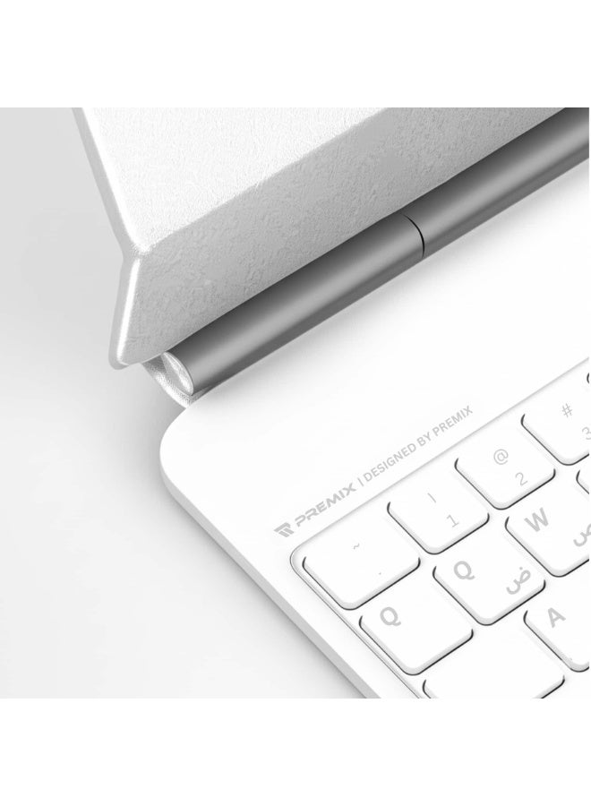 بريمكس كيبورد لوحة مفاتيح ماجيك متوافقة مع أجهزة  ايباد 11 برو  , اير  4 ,  اير  5 ,  اير  11  باللغة العربية والانجليزية - أبيض - Image 5